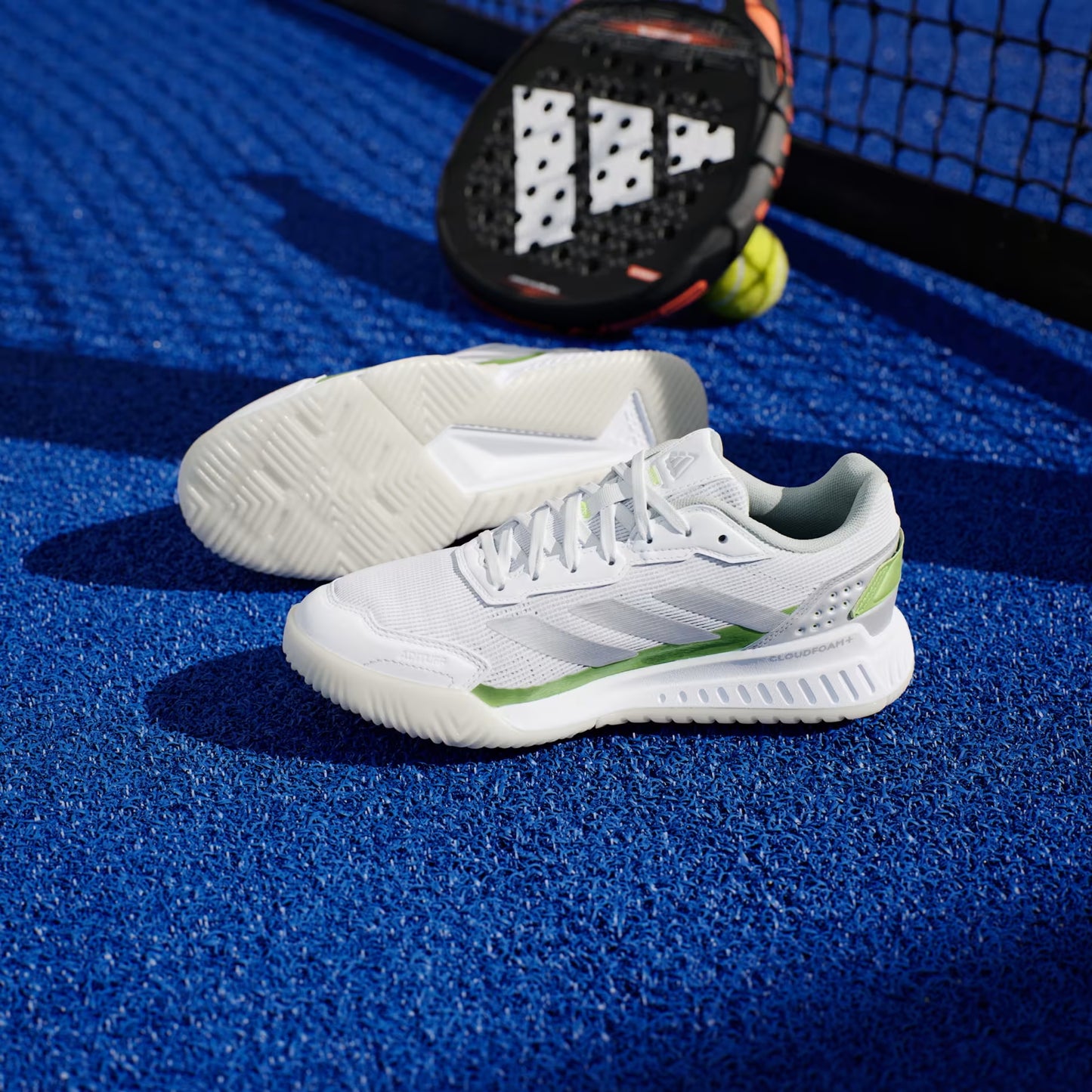 Adidas Courtquick Ladies Padel Shoes (White/Silver)