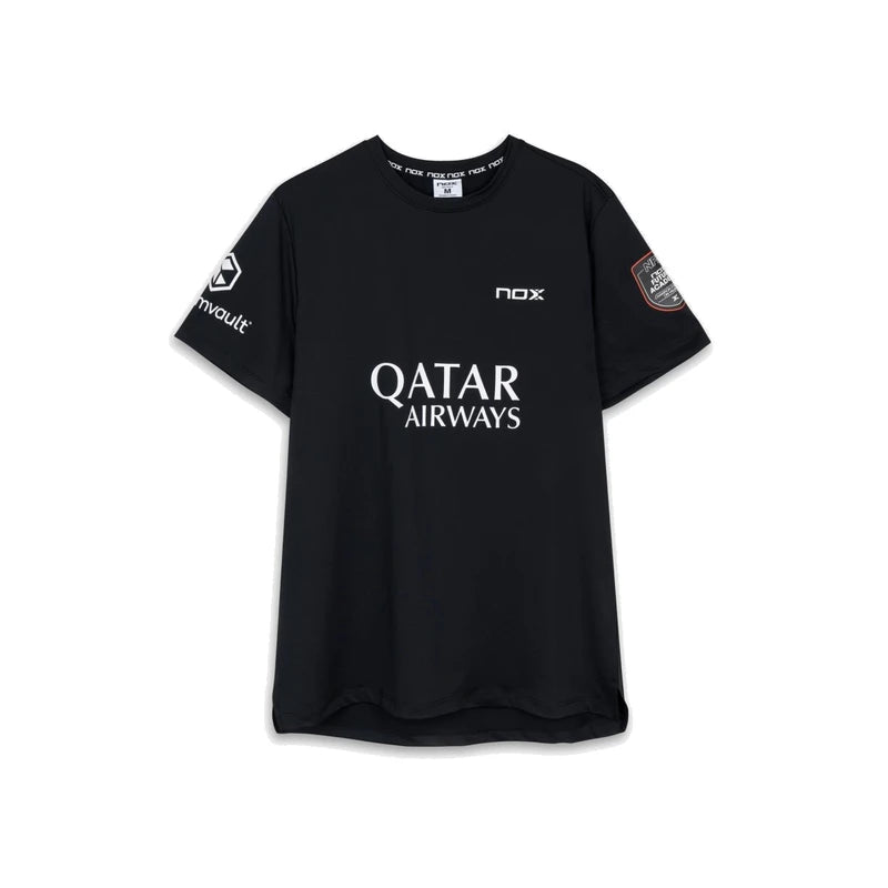 Nox Sponsors AT10 padel t-shirt (Black) - front flat view