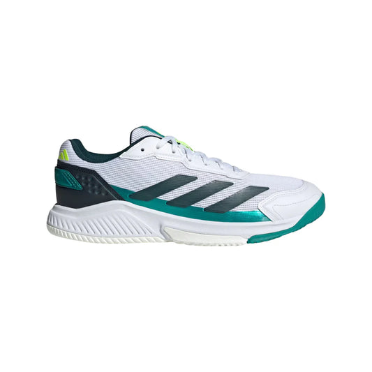 Adidas Courtquick Padel Shoes - White/Aurora Ivy