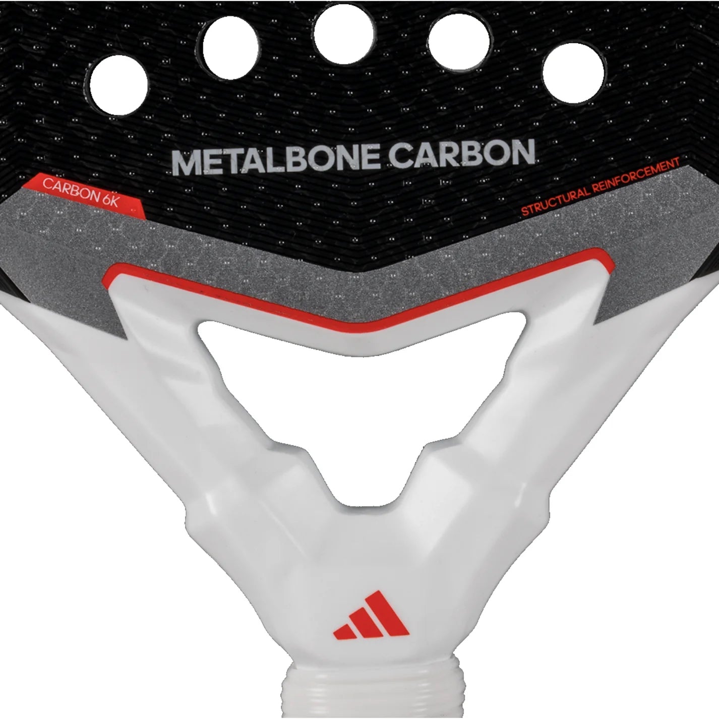 Twin pack of two 2025 Adidas Metalbone Carbon 3.4 padel rackets - shaft detail view