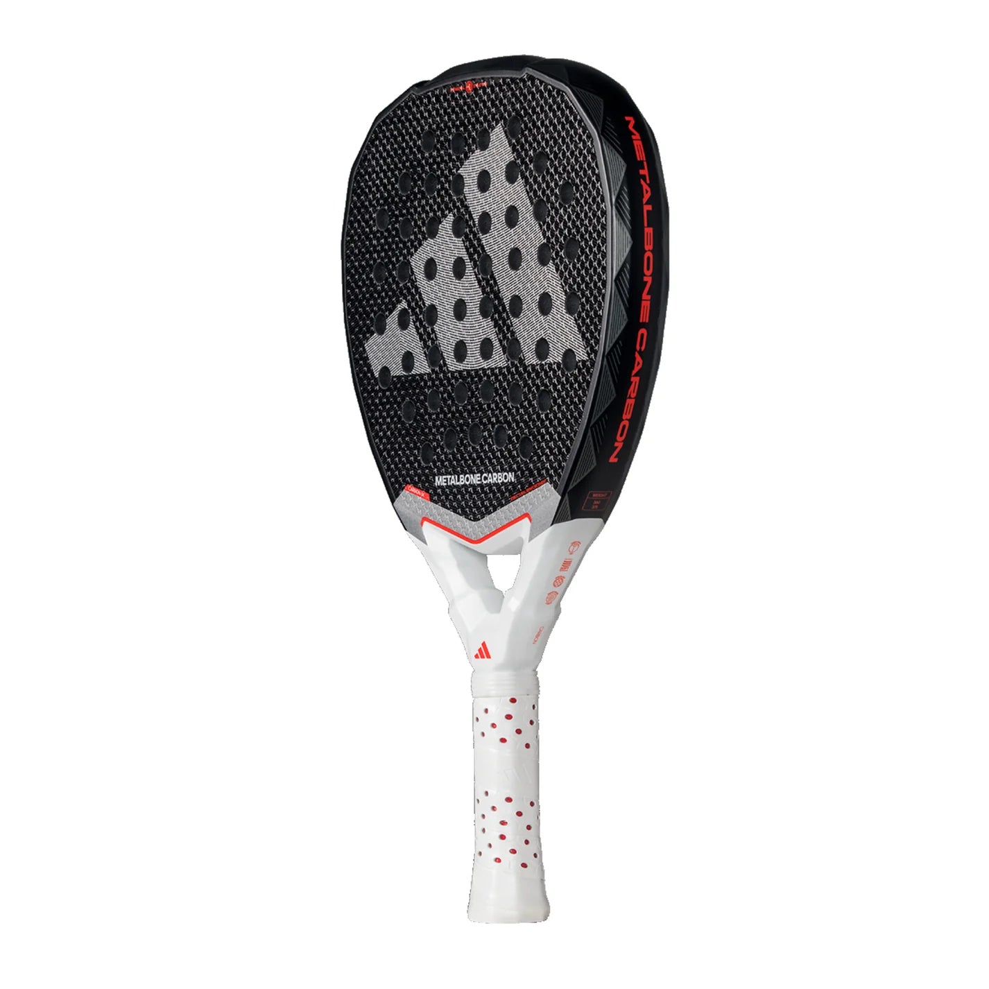 Twin pack of two 2025 Adidas Metalbone Carbon 3.4 padel rackets - angled view (alternate)