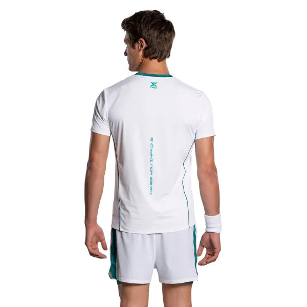 Nox Pro men's padel T-shirt (White/Ivy Green) - view 2
