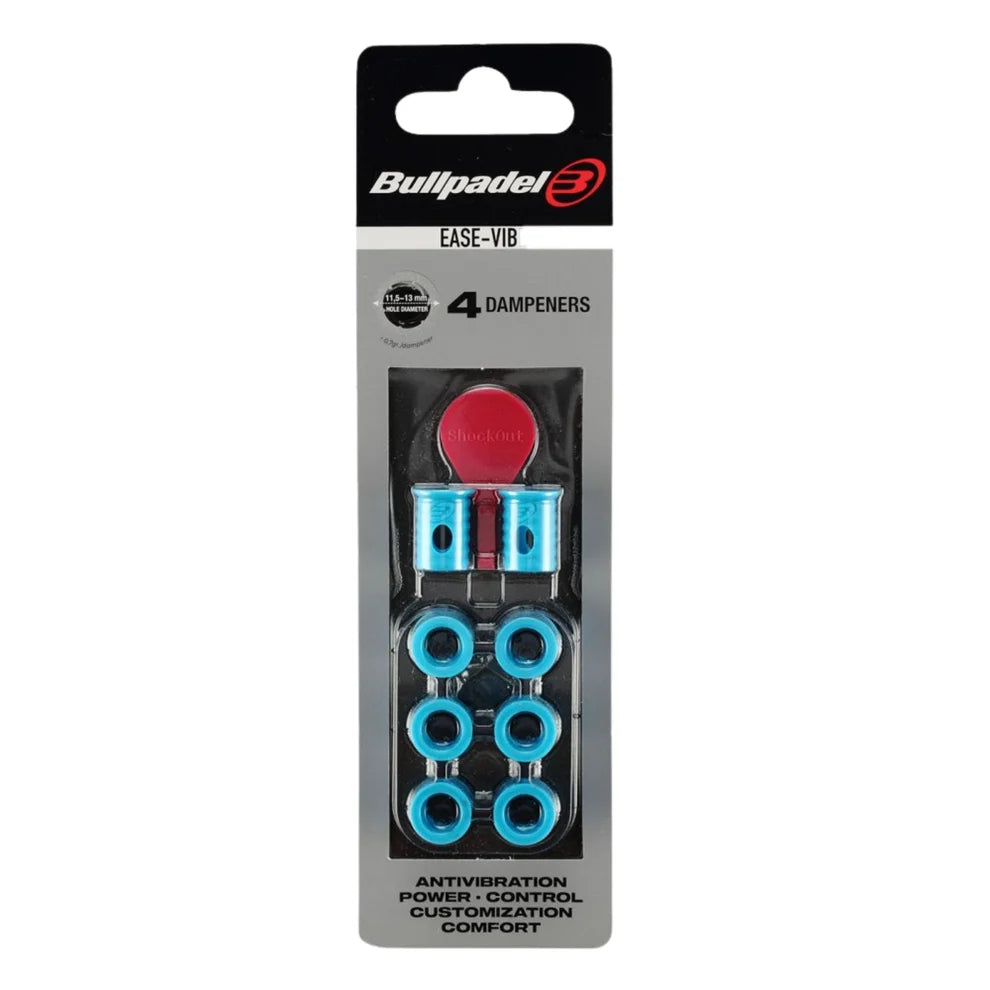 Bullpadel Ease Vibe padel racket dampeners (Blue) - front view