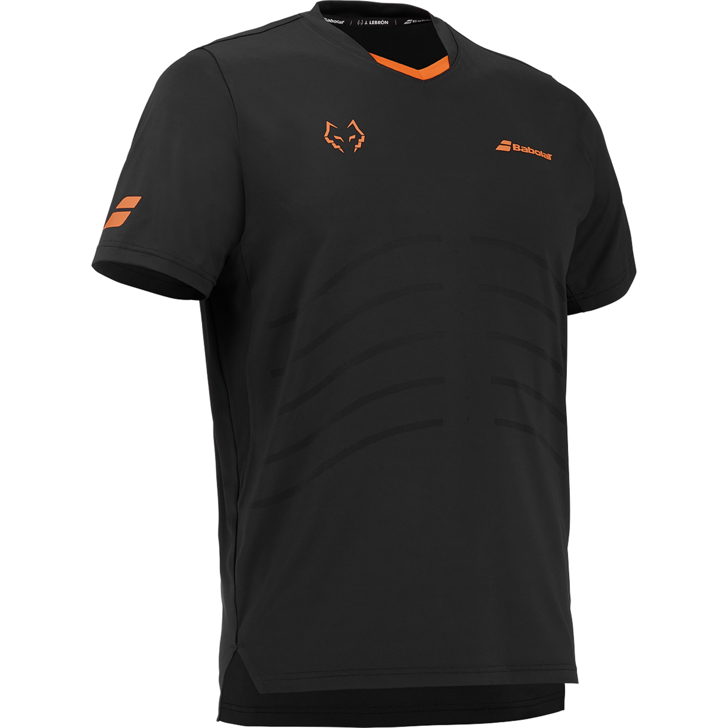 2026 Babolat Replica Lebrón padel T-shirt (Black) - angled view