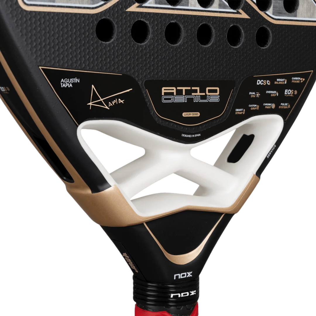 2026 Nox AT10 Genius 18K padel racket - face surface detail
