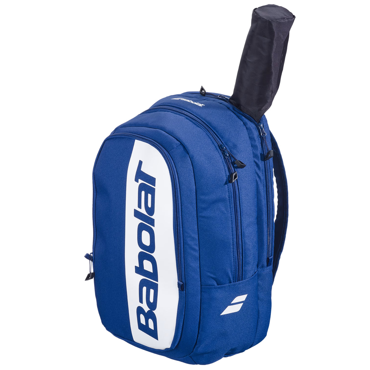 Babolat Court padel backpack (Hero Blue) - lifestyle view with rackets
