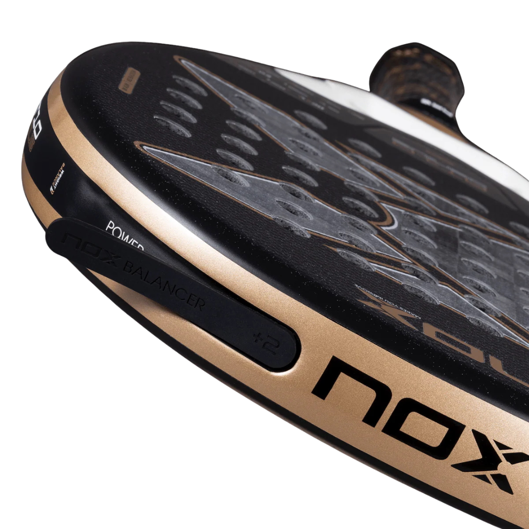 2026 Nox AT10 Genius 18K padel racket - angled view, alternate angle