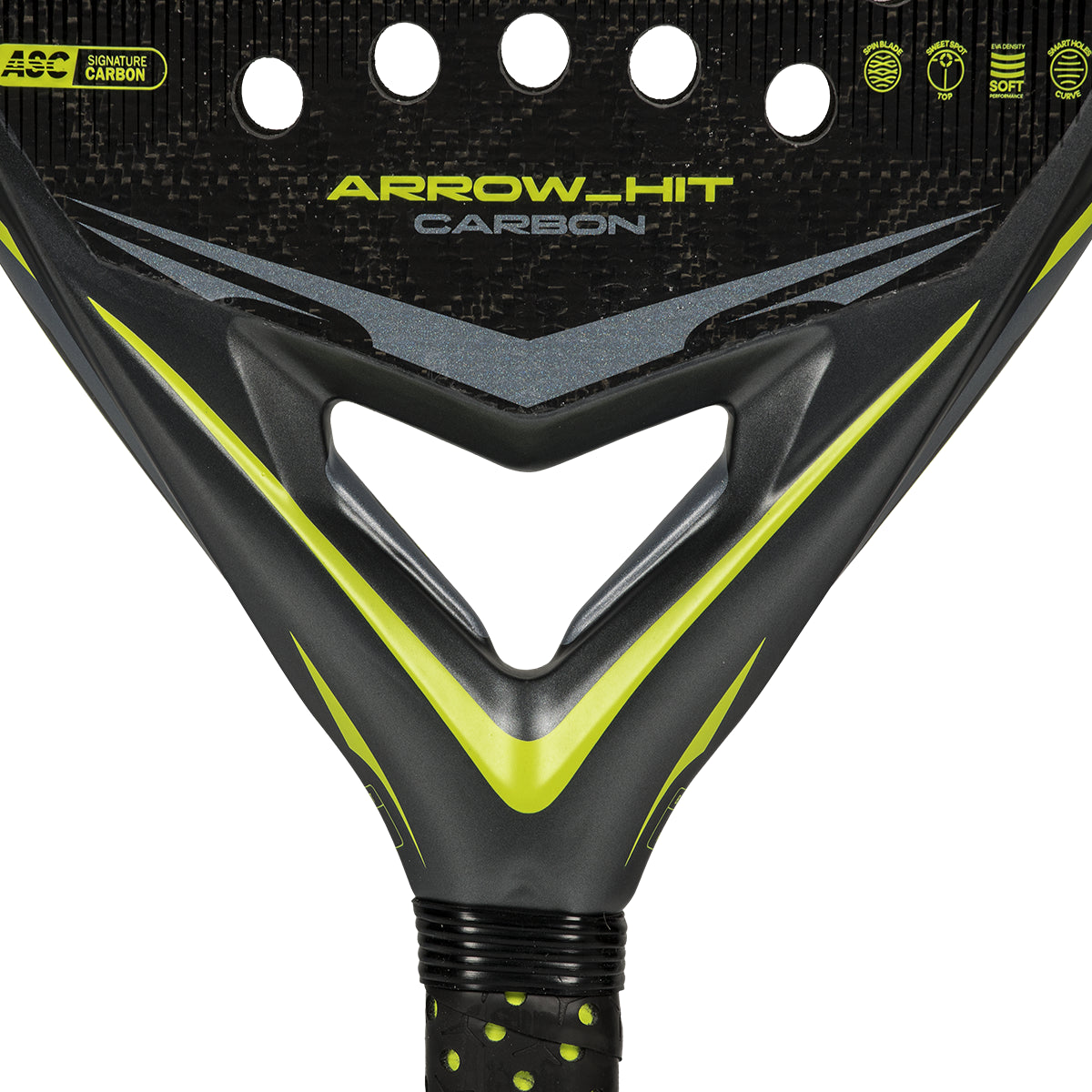 Adidas Arrow Hit Carbon padel racket - design detail, heart area