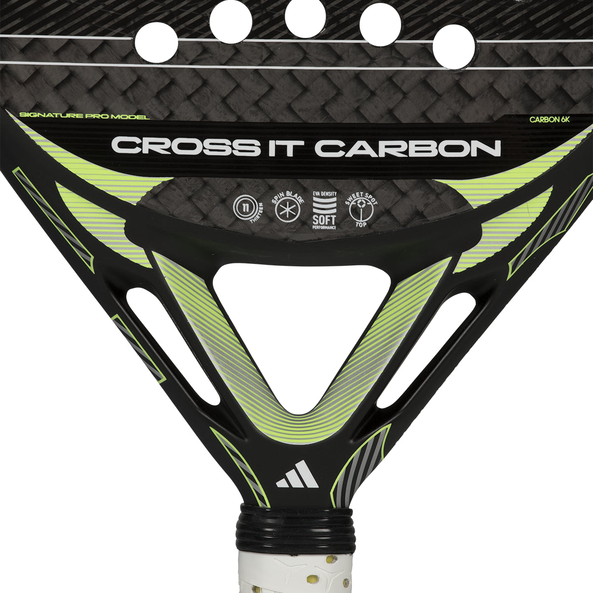 Adidas Cross IT Carbon padel racket - design detail, heart area