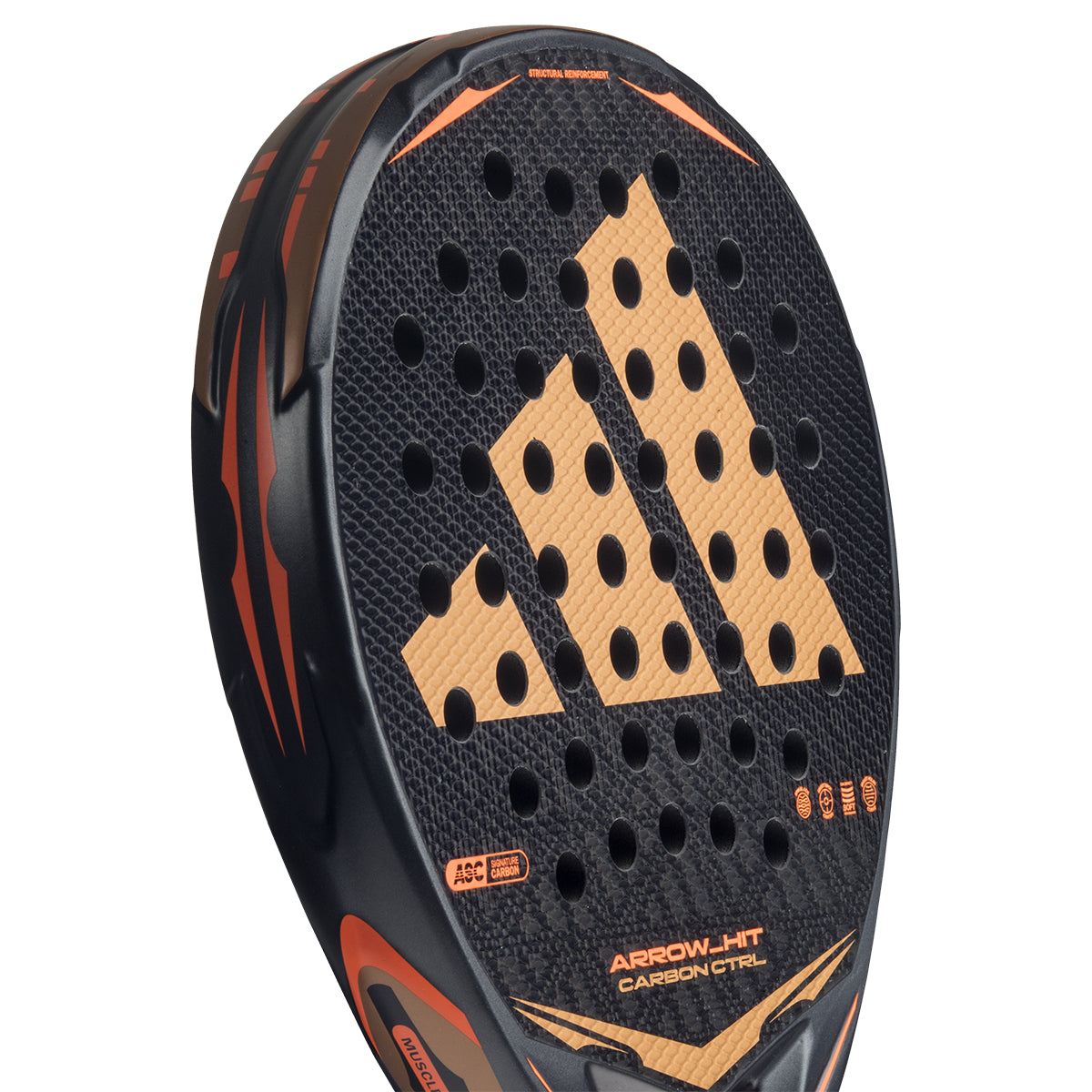 Adidas Arrow Hit Carbon CTRL padel racket - design detail (close-up)