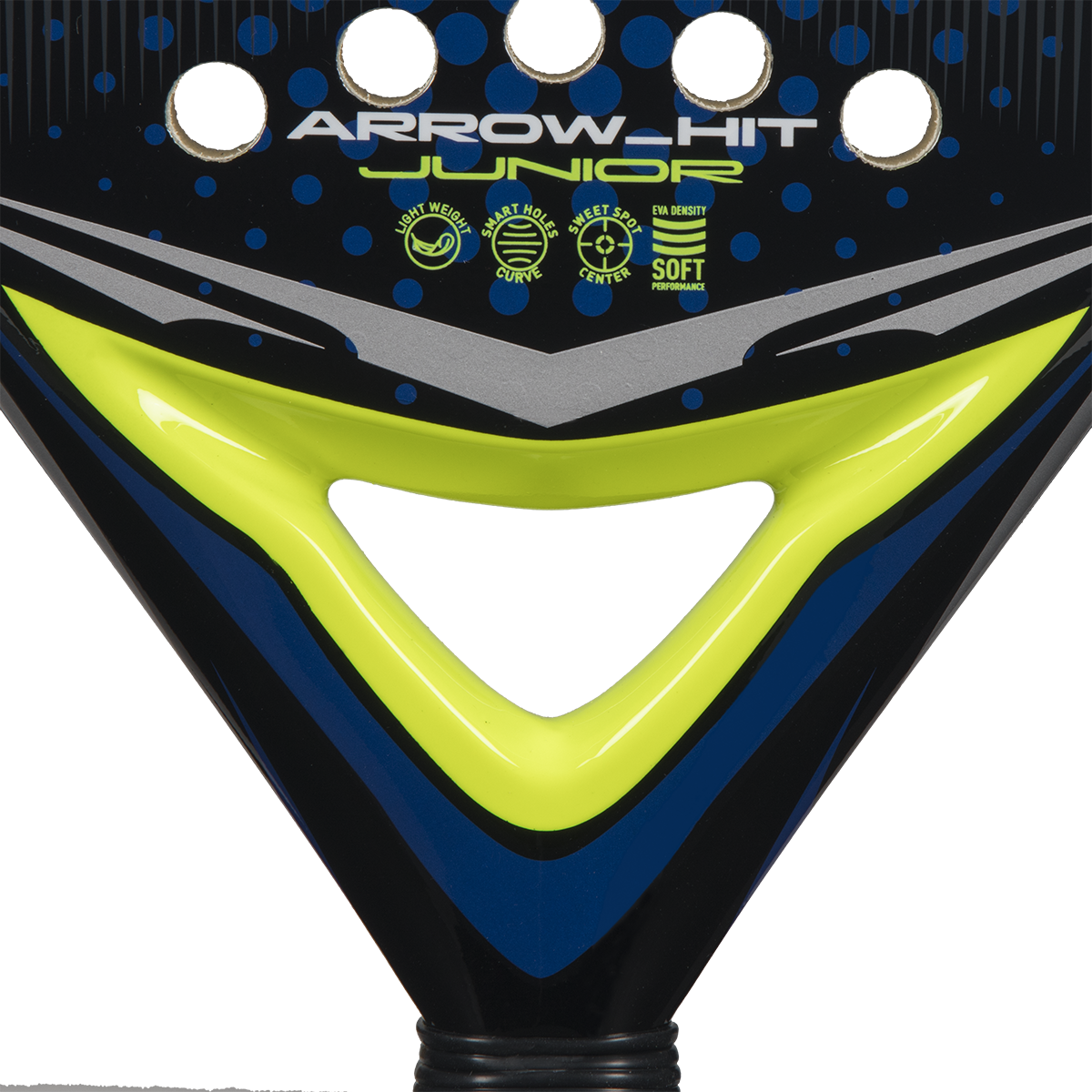 Adidas Arrow Hit Junior White/Blue padel racket - design detail