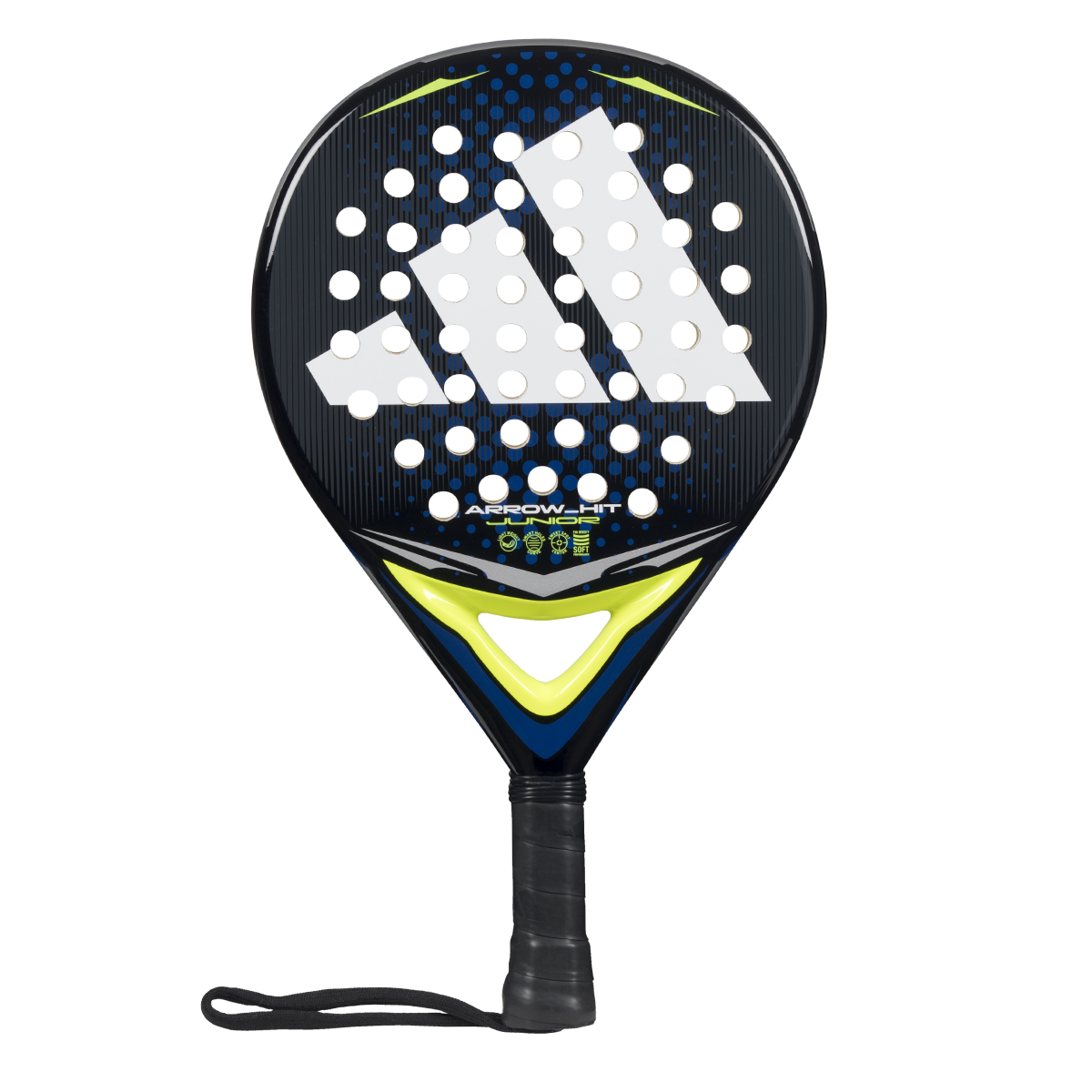 2026 Adidas Arrow Hit Junior White/Blue padel racket - front view