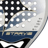 StarVie Arkos padel racket - textured playing-surface and specifications detail
