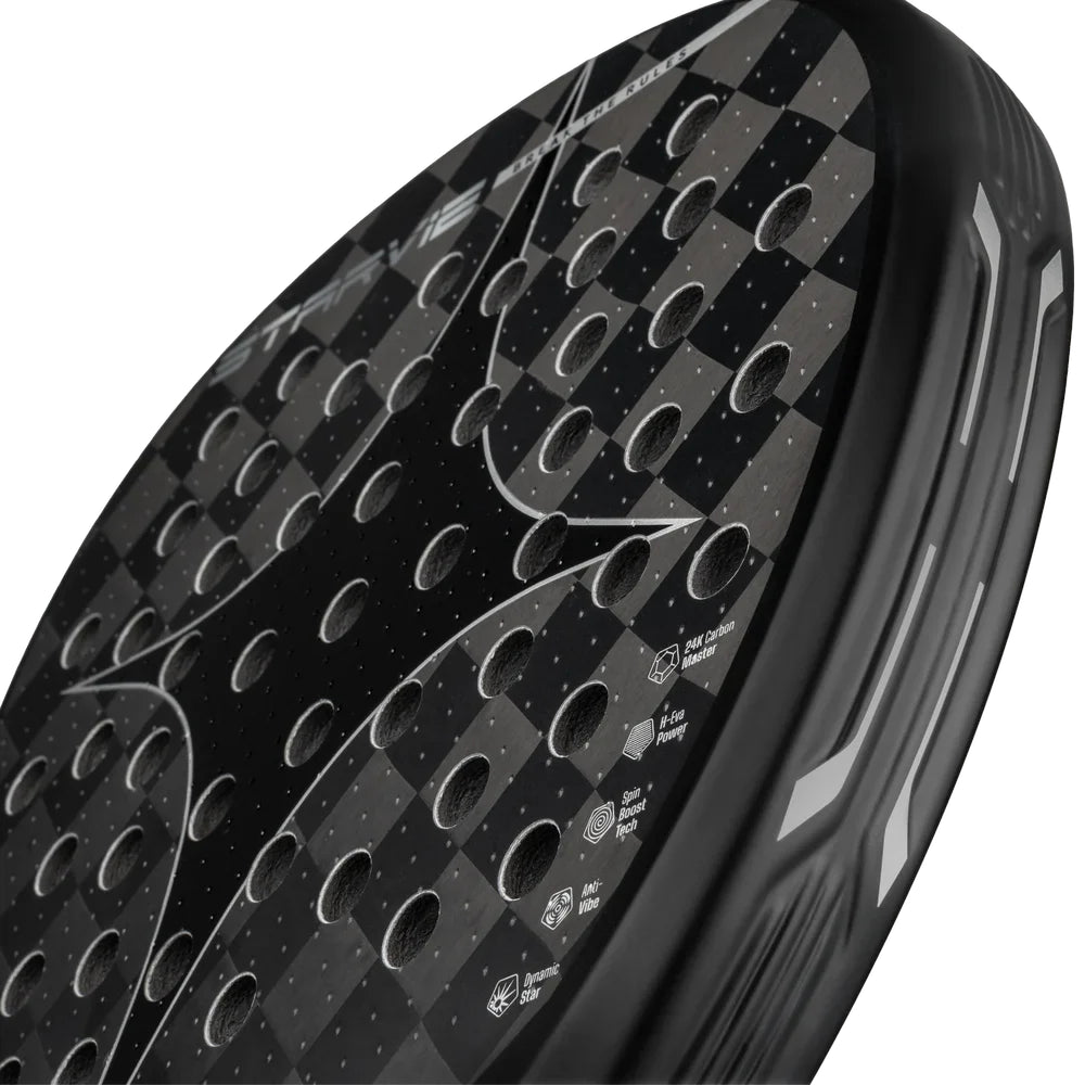 StarVie Black Titan padel racket - textured playing-surface detail