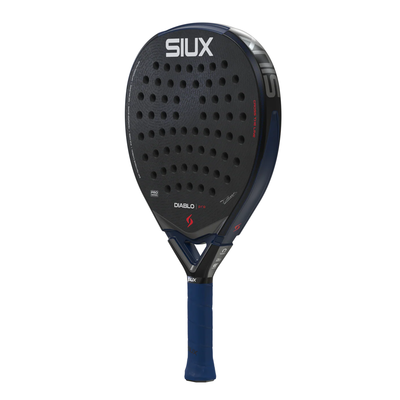 Siux Diablo Pro Night Blue padel racket - full view