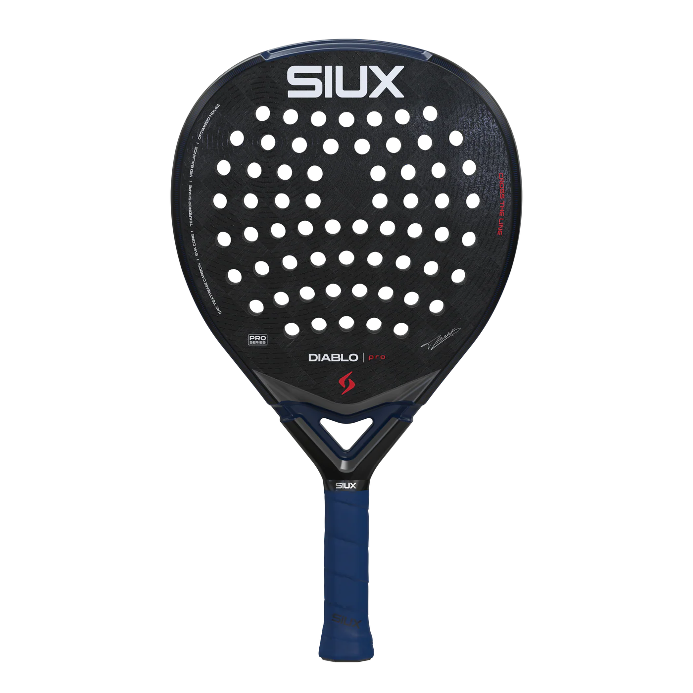 2026 Siux Diablo Pro Night Blue padel racket - full view