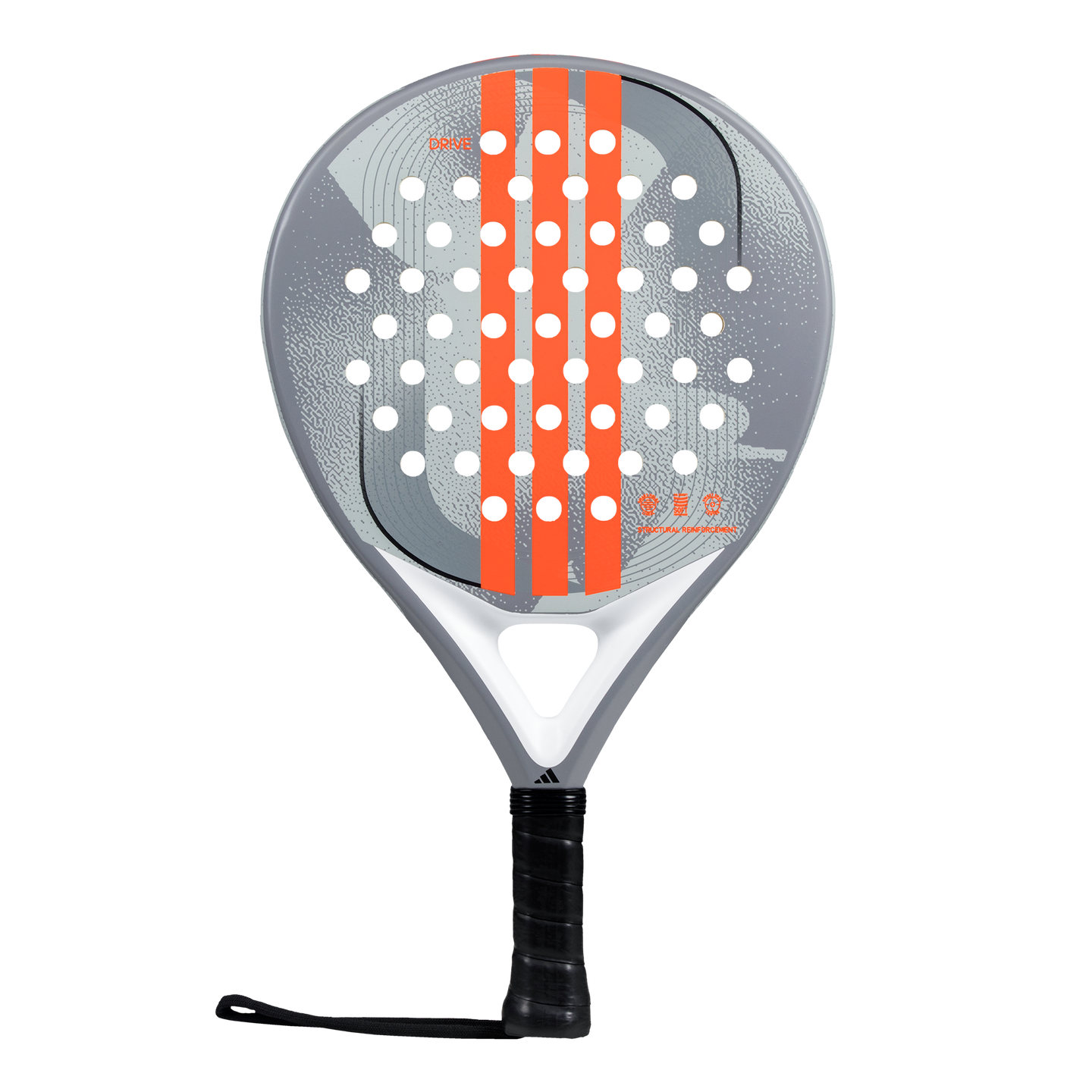 Twin pack of two 2025 Adidas Drive Grey 3.4 padel rackets - front view (alternate)