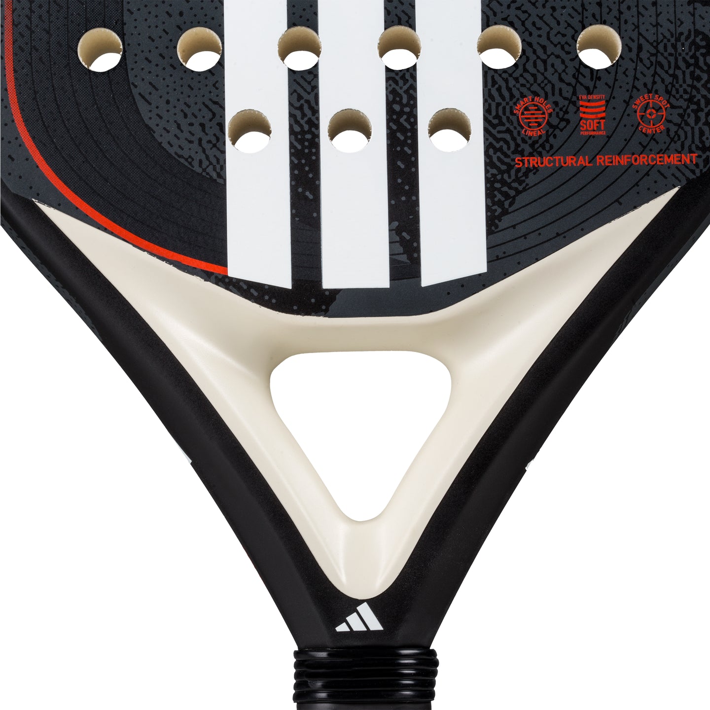 2025 Adidas Drive Black 3.4 padel racket - heart detail