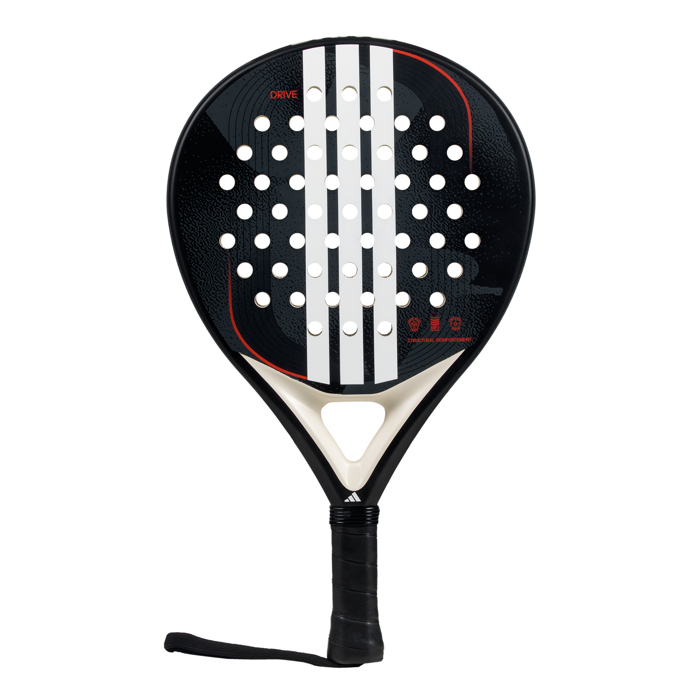 Twin pack of two 2025 Adidas Drive Black 3.4 padel rackets - front view (alternate)