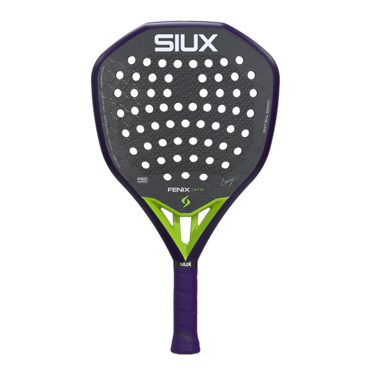 2026 Siux Fenix Pro Glow Purple padel racket by Leo Ausburger - full view