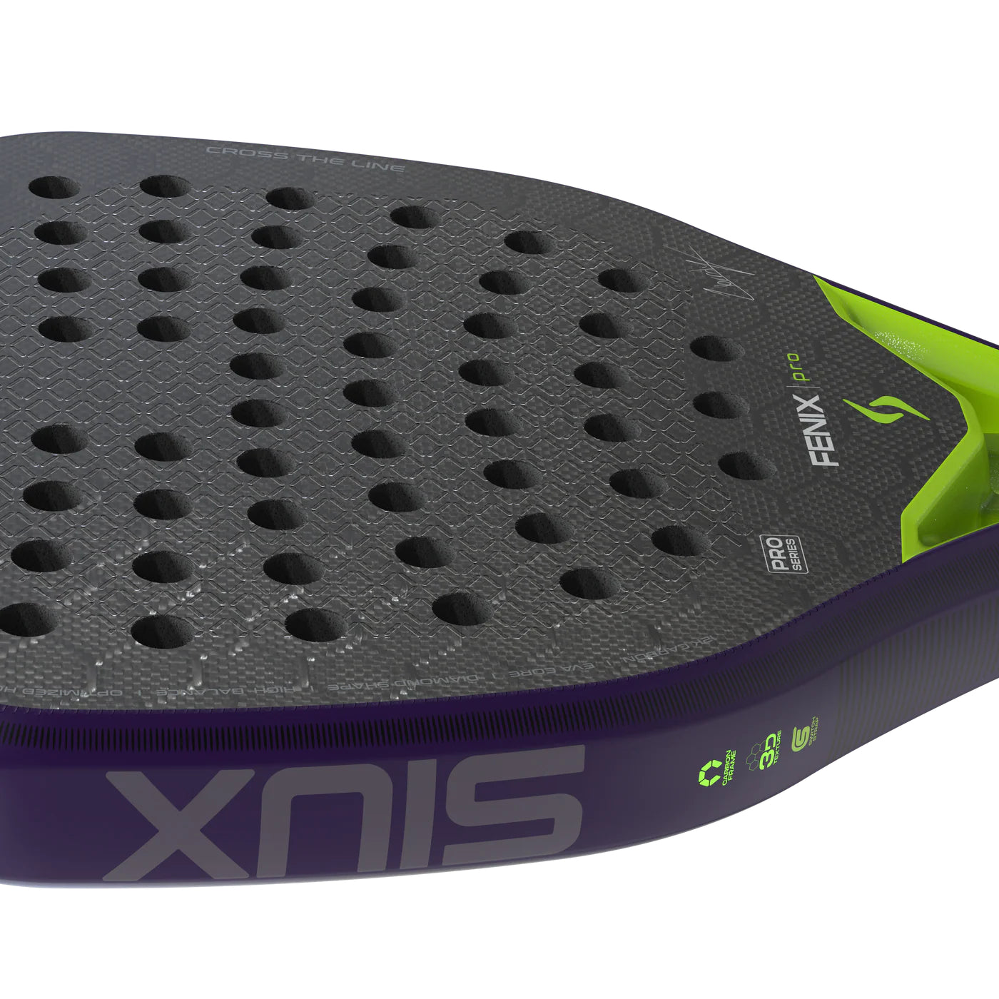 Siux Fenix Pro Glow Purple padel racket - full view (alternate 4)