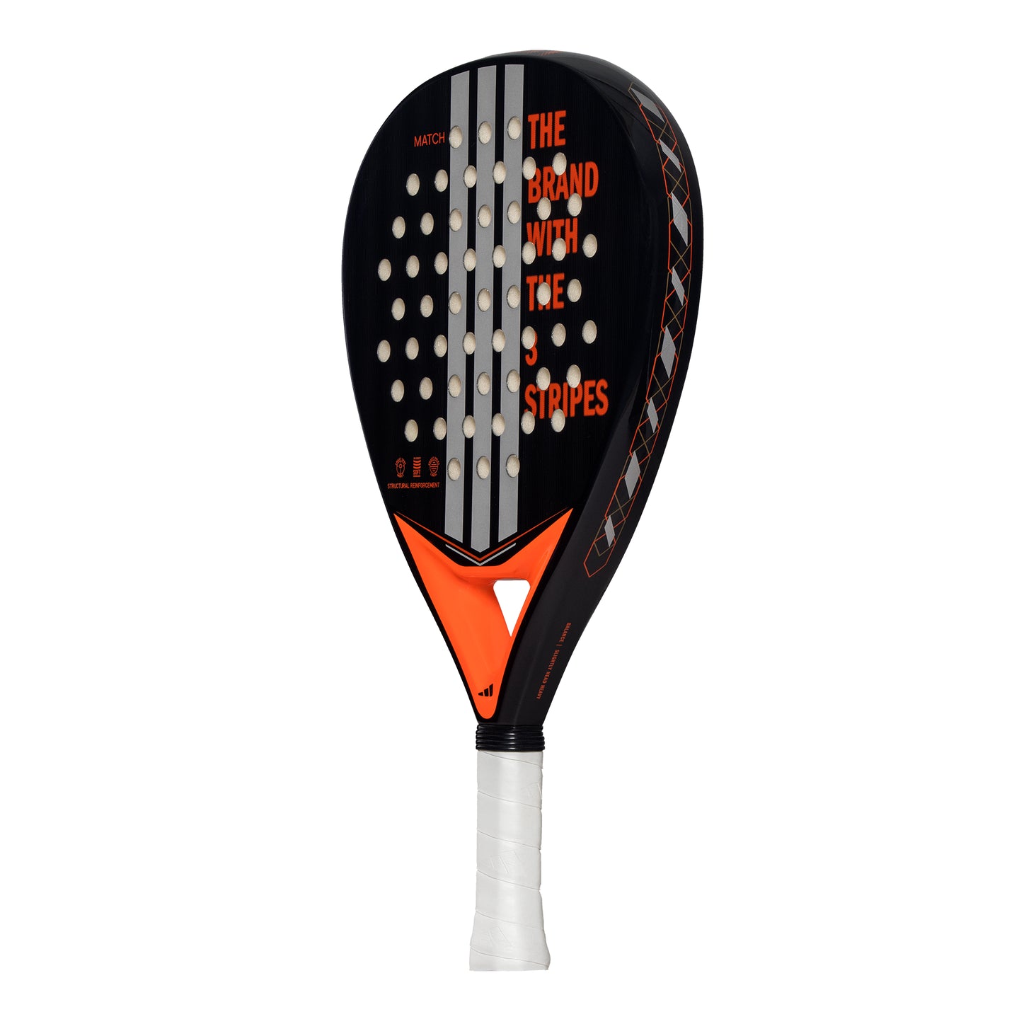 Twin pack of two 2025 Adidas Match Black 3.4 padel rackets - side view