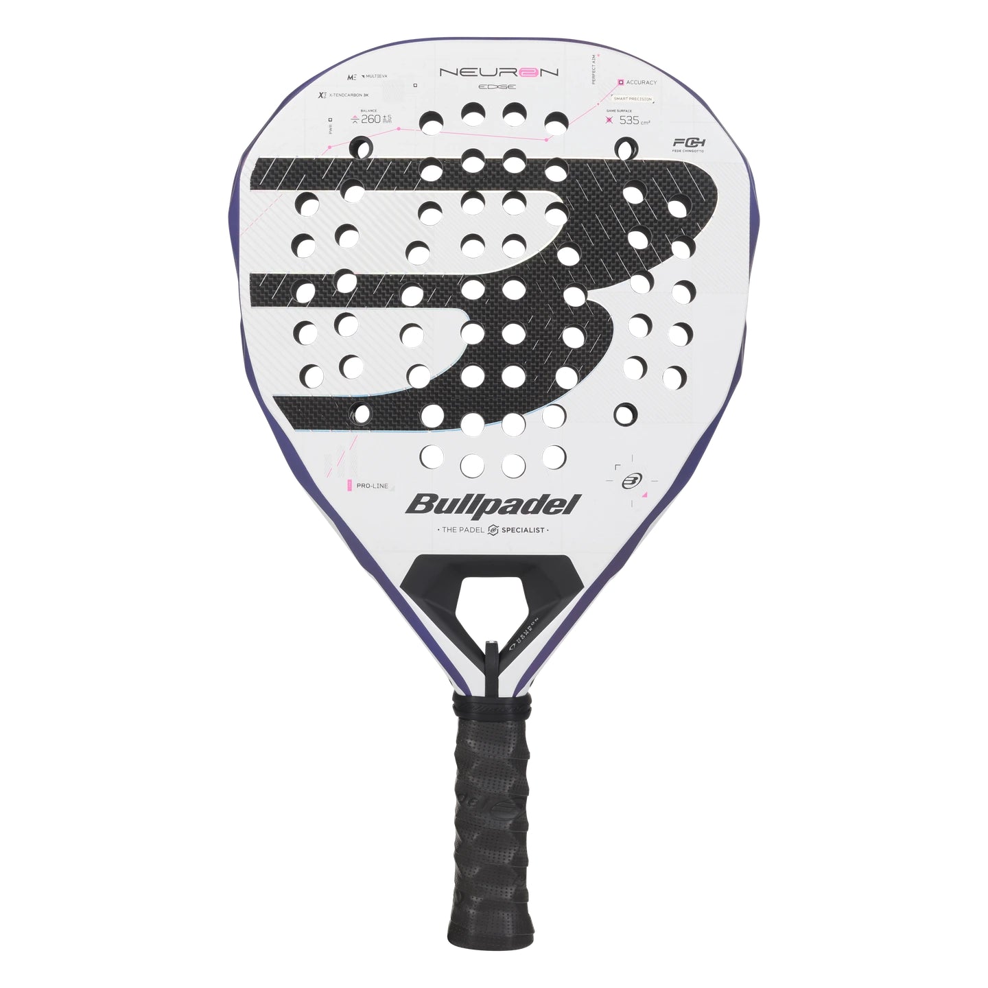 Bullpadel Neuron 02 Edge padel racket - angled view (alternate)