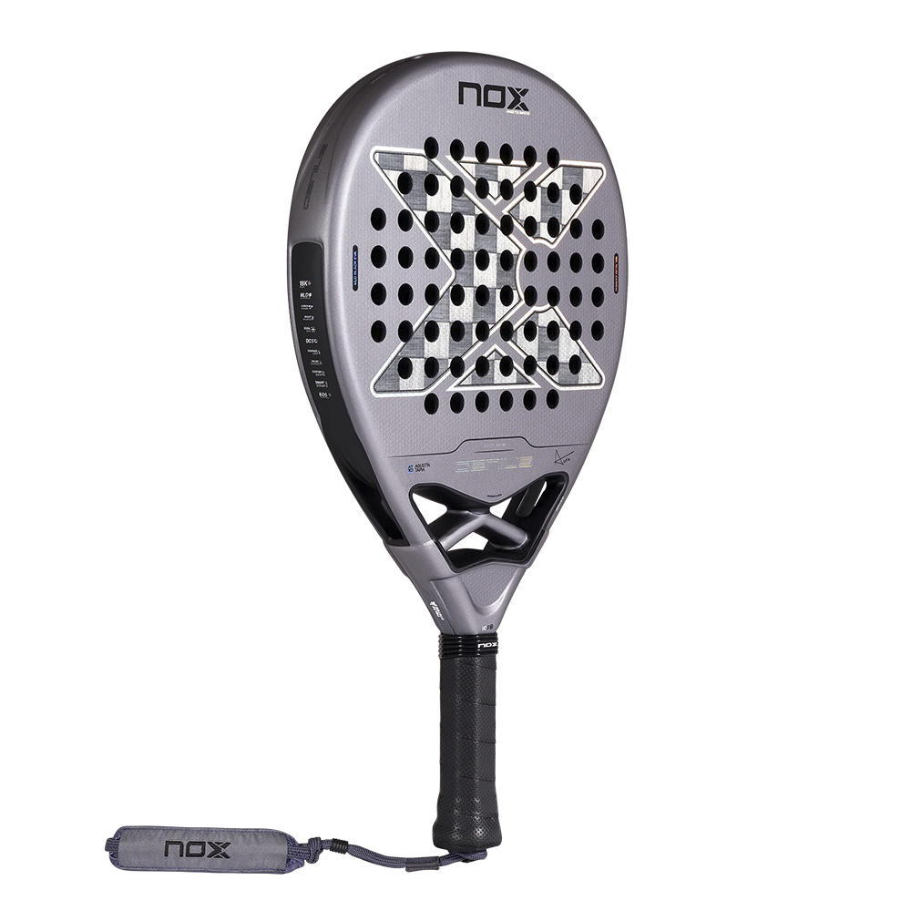 Nox Genius 18K Alum padel racket - angled view