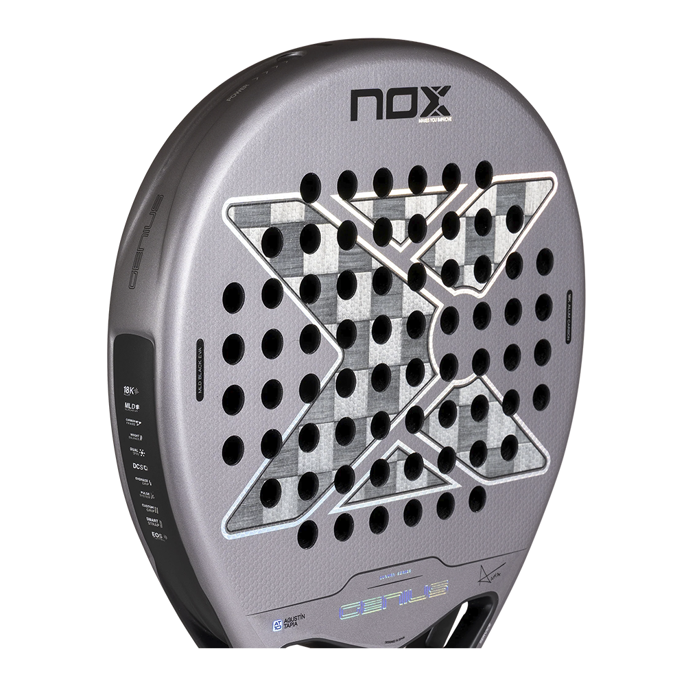 Nox Genius 18K Alum padel racket - face surface detail