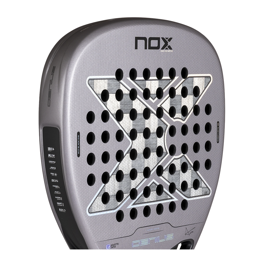 Nox Genius Attack 18K Alum padel racket - face surface detail