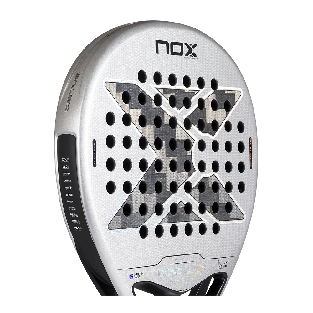 Nox Genius 12K Alum XTREM padel racket - top view