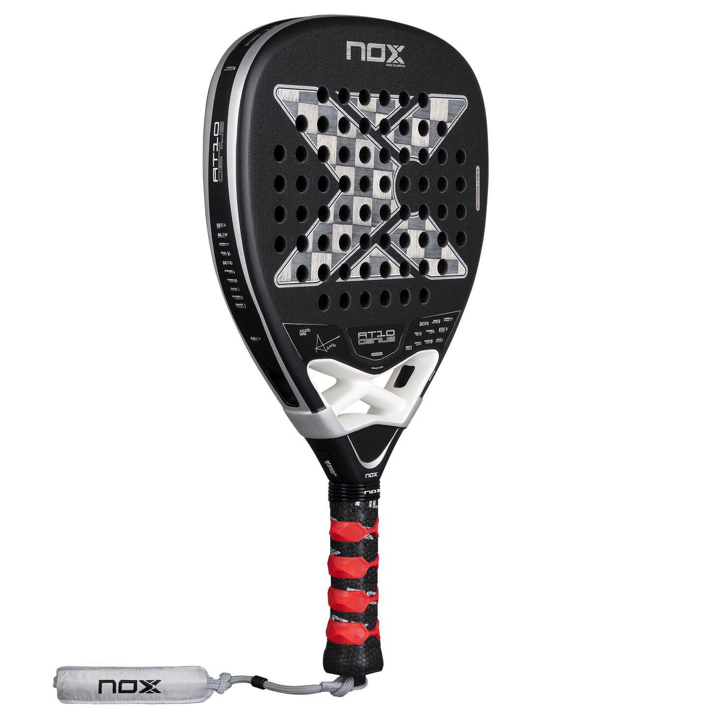 Nox AT10 Genius 18K Attack Alum padel racket - full view