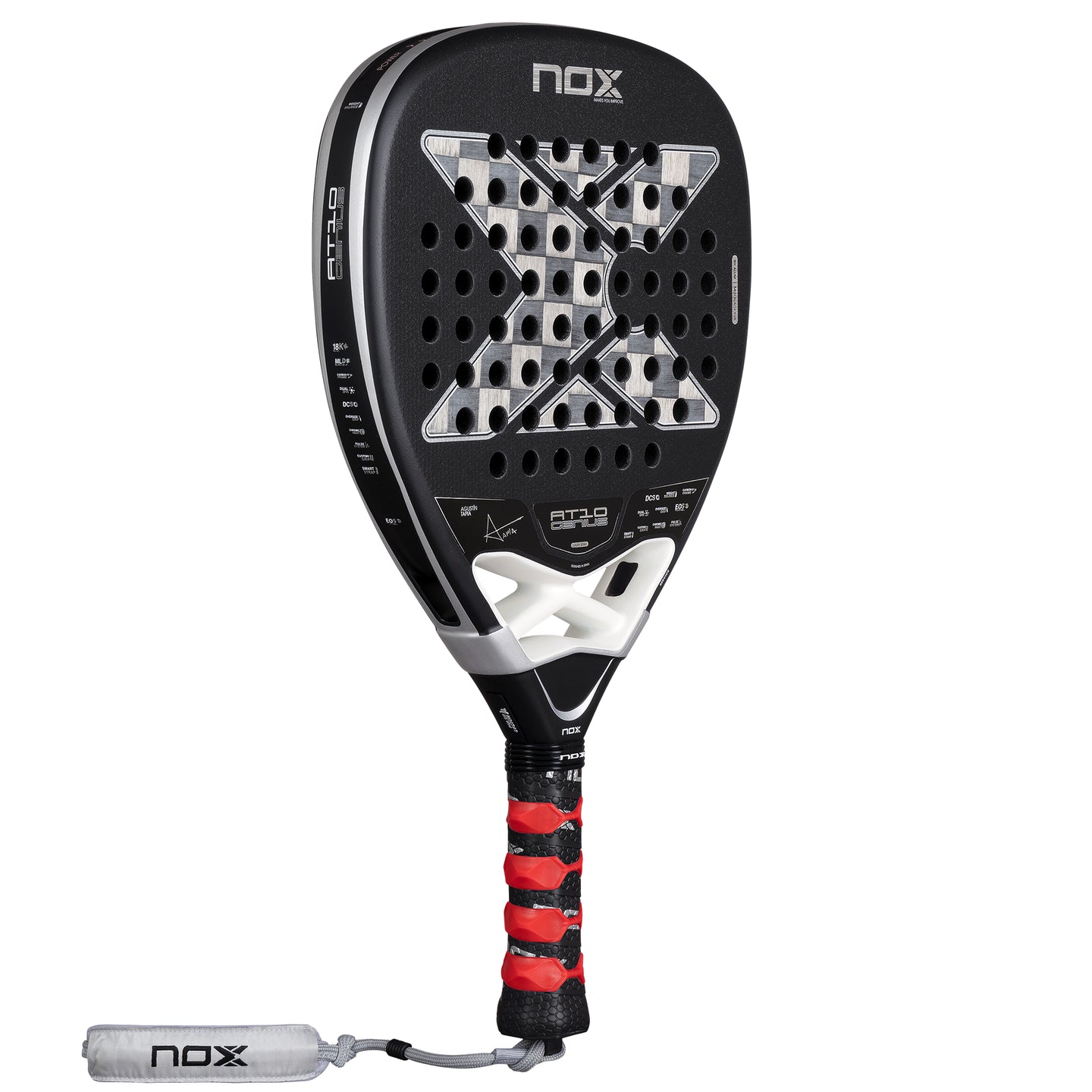 Nox AT10 Genius 18K Attack Alum padel racket - full view