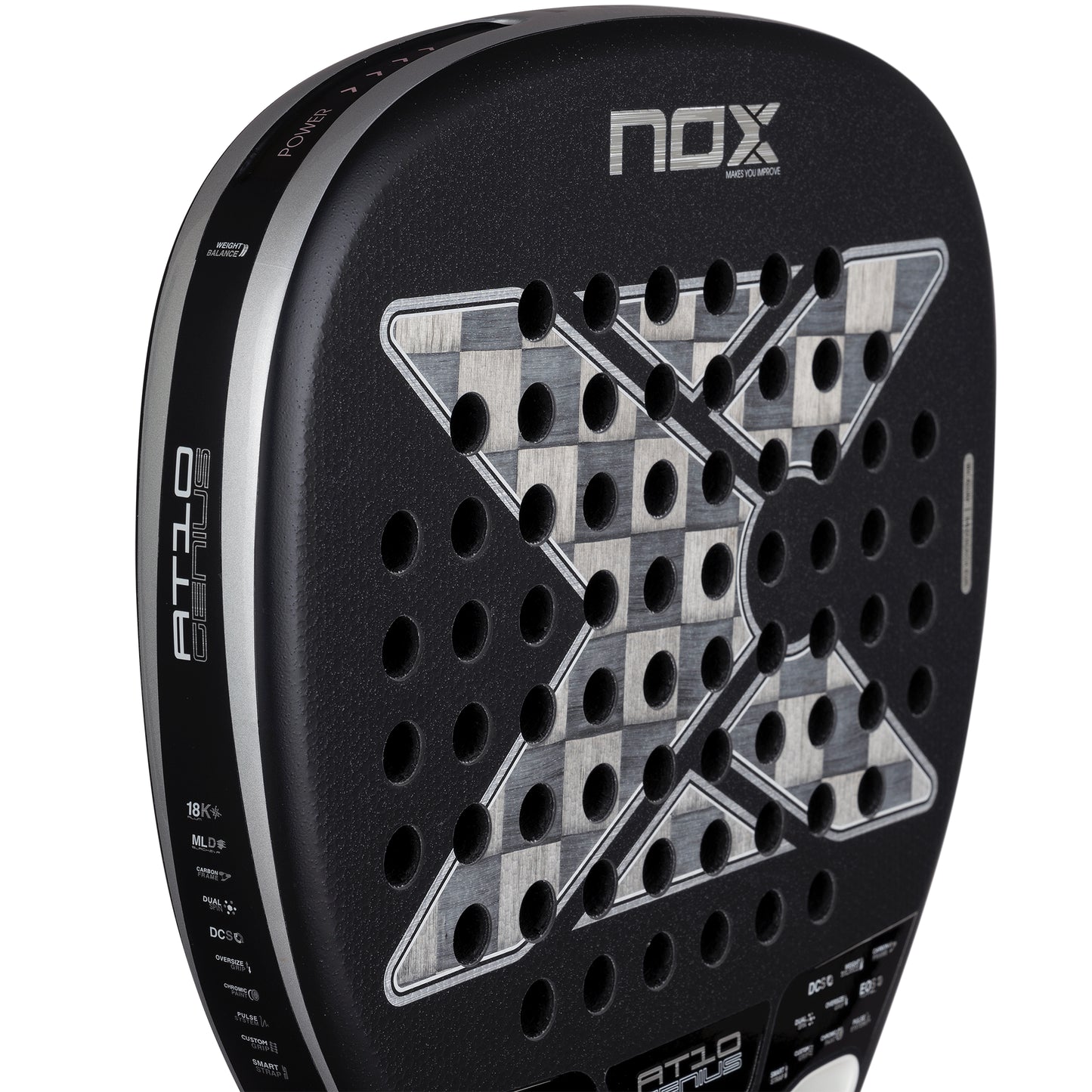 Nox AT10 Genius 18K Attack Alum padel racket - full view (alternate)