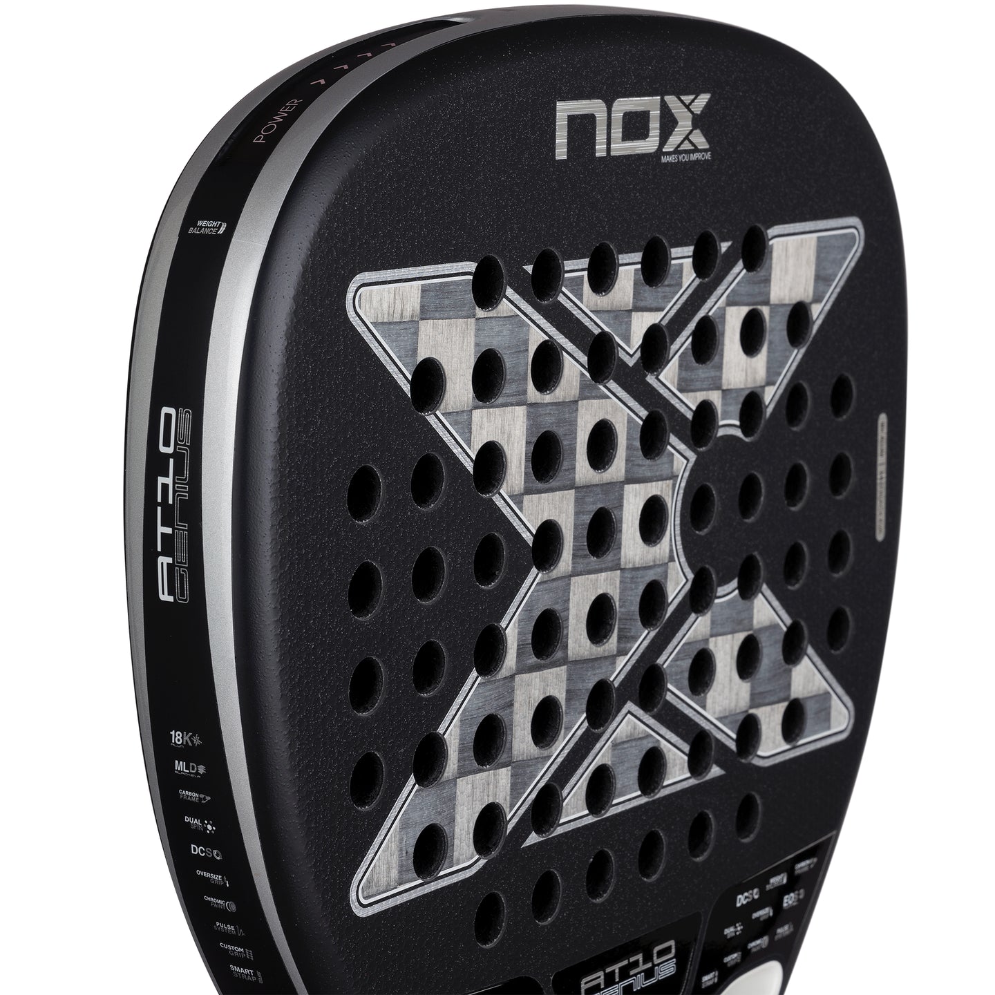 Nox AT10 Genius 18K Attack Alum padel racket - full view (alternate)