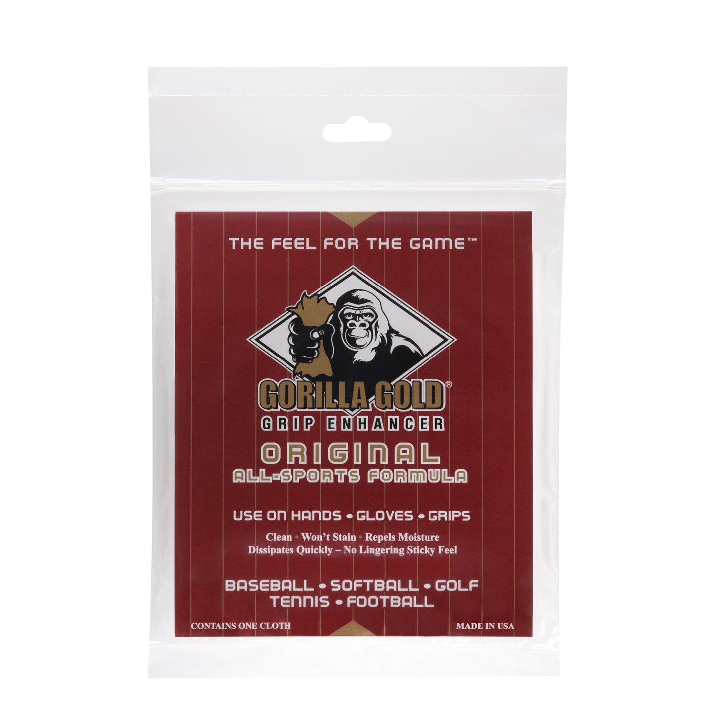 Gorilla Gold Grip Enhancer padel grip cloth - front view