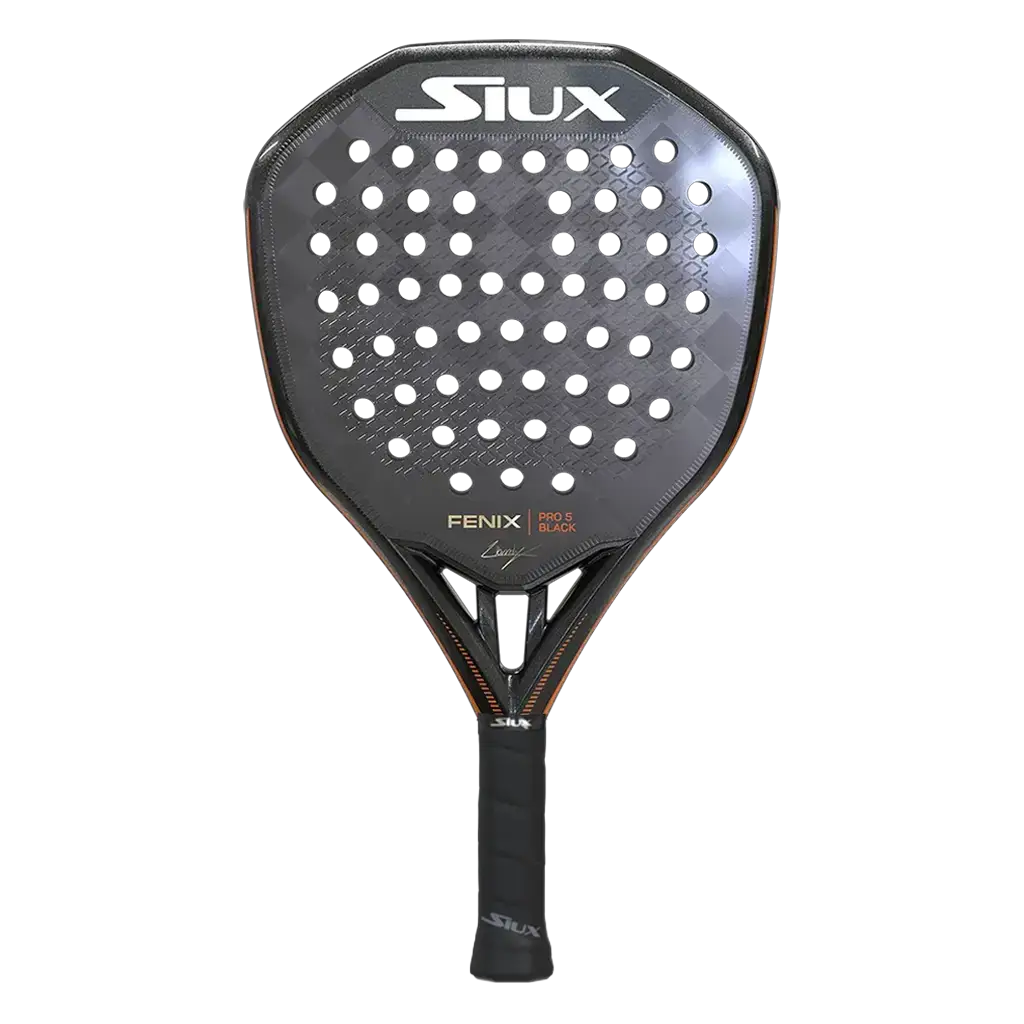 2025 Siux Fenix Pro 5 Black padel racket - front view