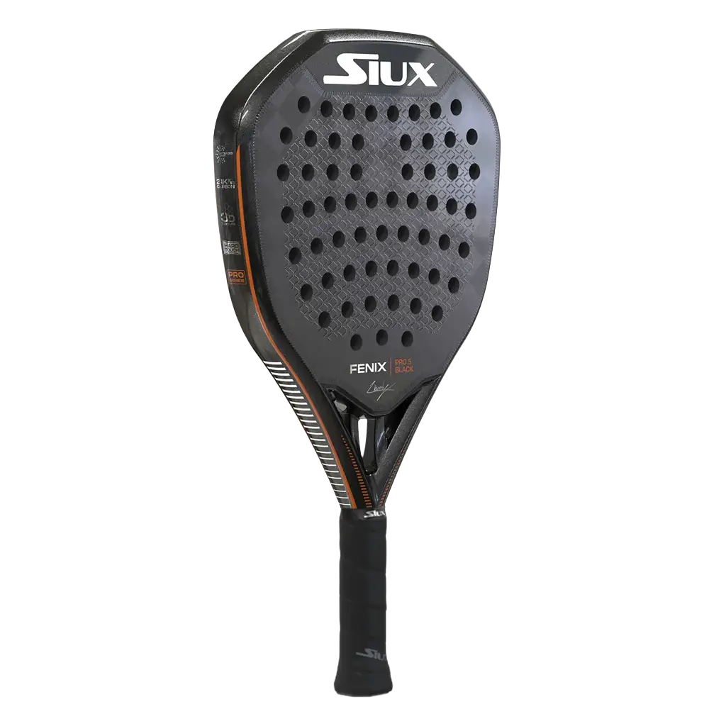 Siux Fenix Pro 5 Black padel racket - full view