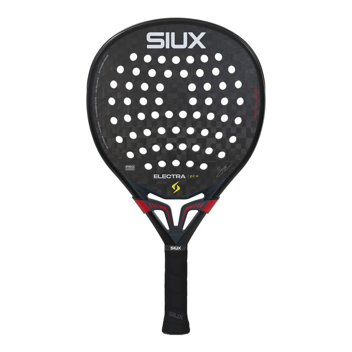 2026 Siux Electra ST5 Pro Shadow Red padel racket by Franco Stupaczuk - full view