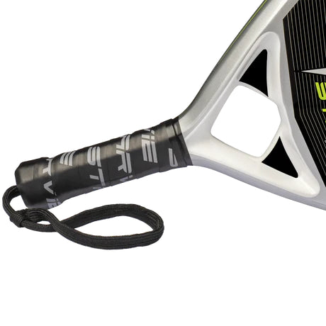 StarVie Polaris padel racket - handle, grip and wrist strap detail