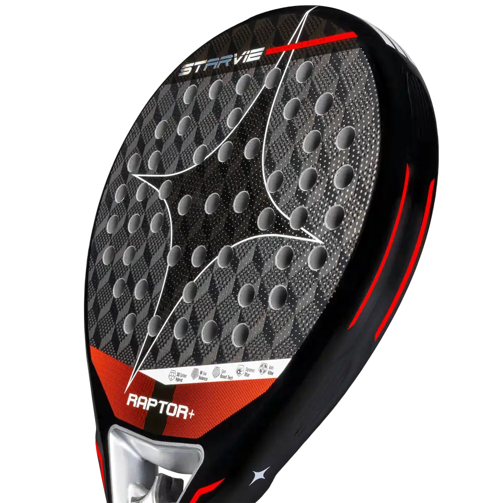 StarVie Raptor + padel racket - angled view