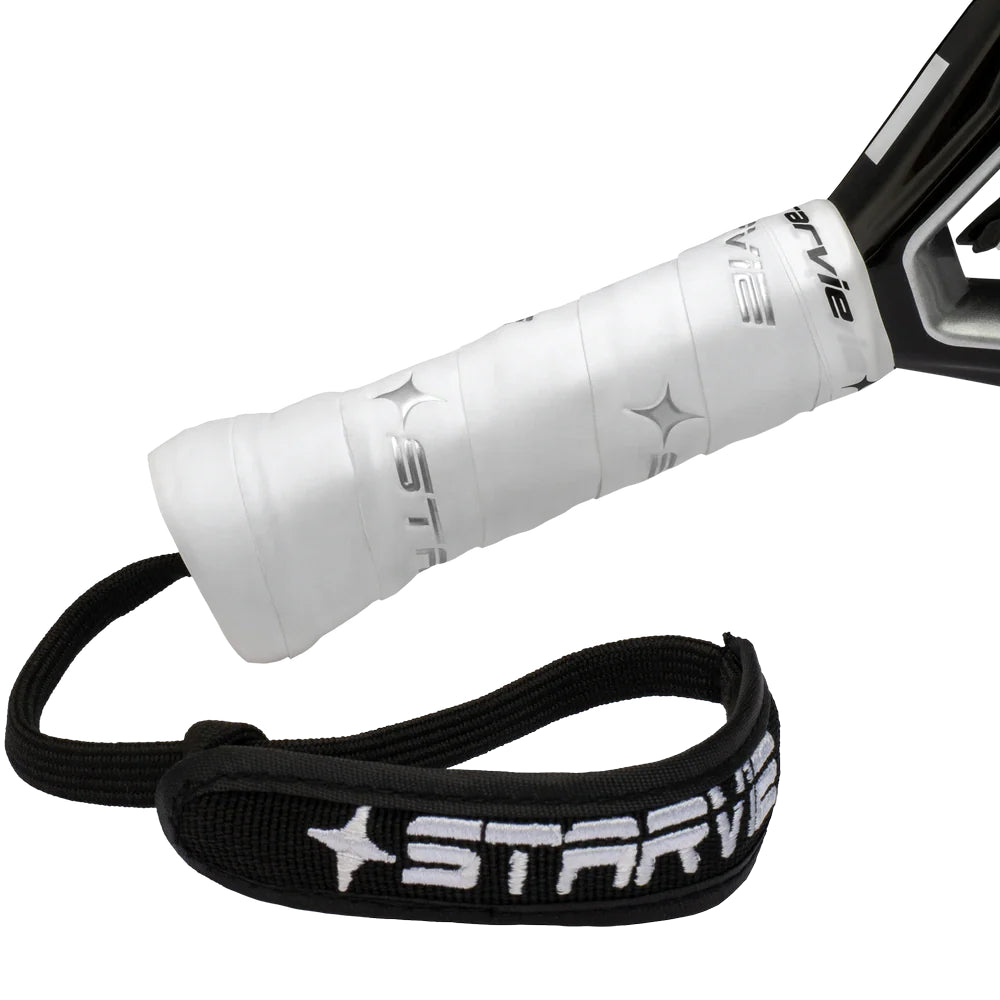 StarVie Raptor + padel racket - handle, grip and wrist strap detail