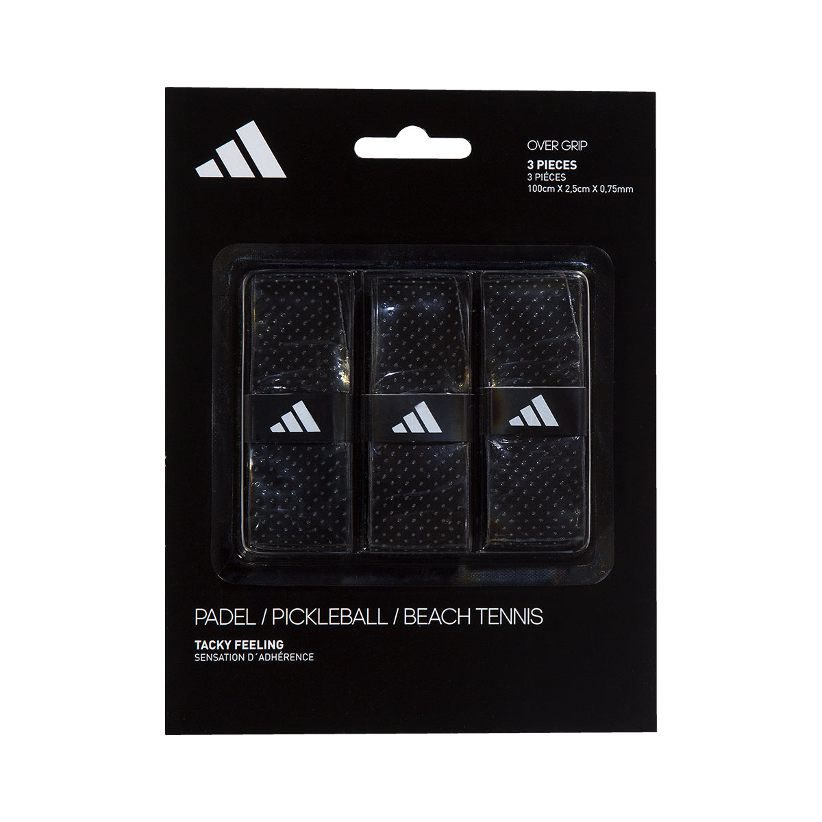 Adidas padel overgrip (Pack of 3, Black) - packaging view