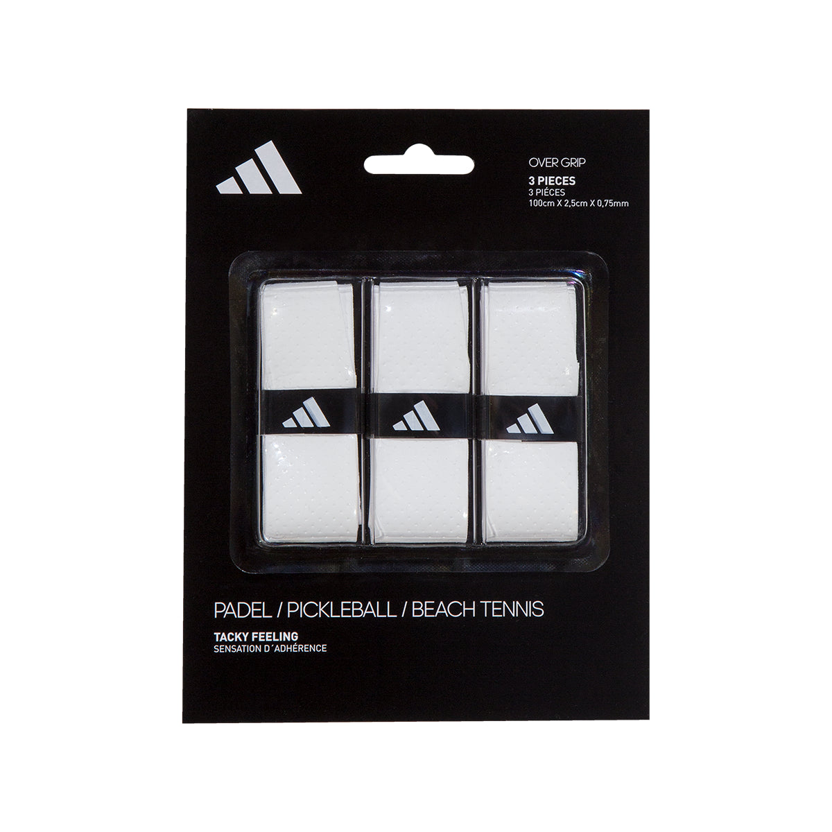 Adidas padel overgrip (Pack of 3, White) - packaging view