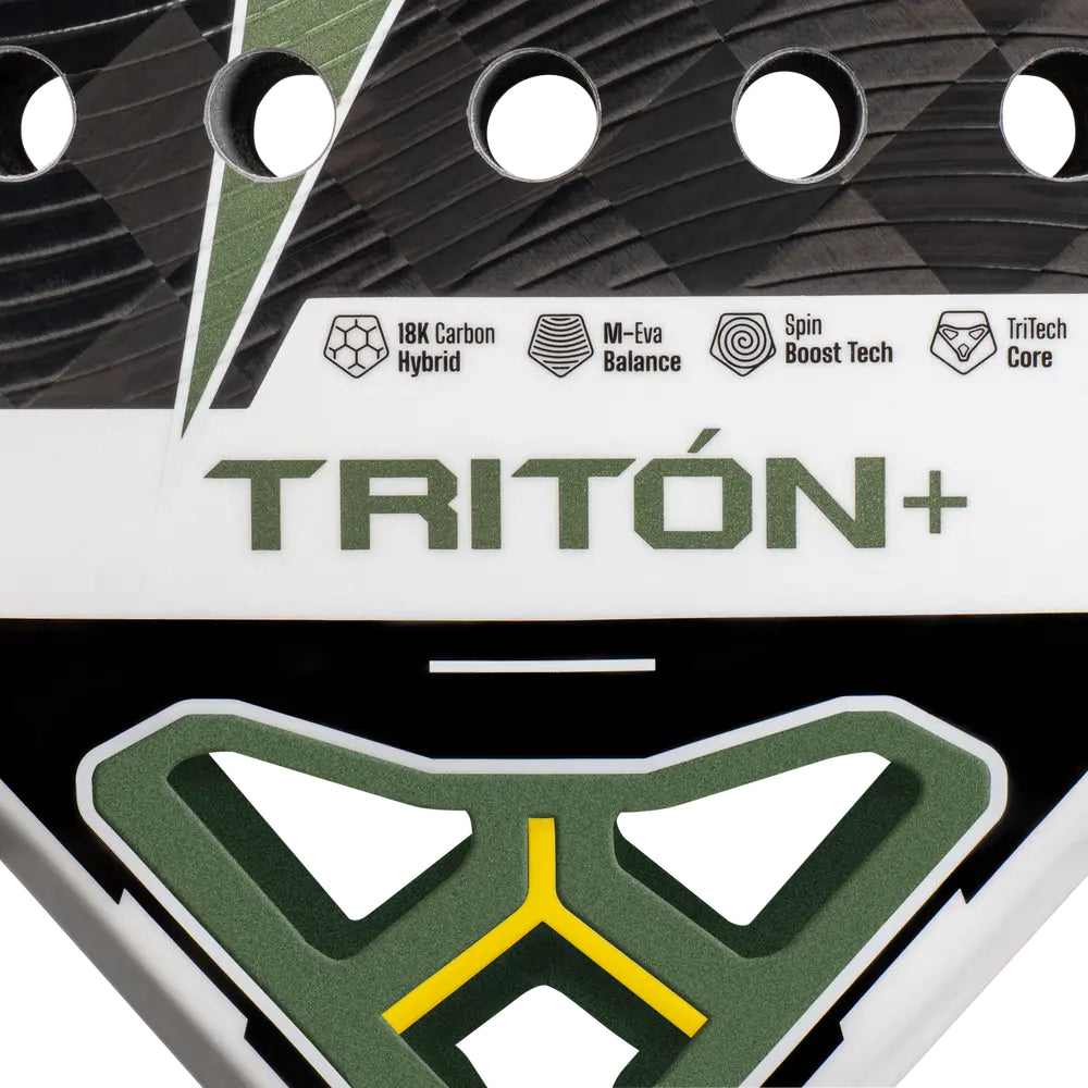 StarVie Triton Balance + padel racket - throat and tech-icon detail