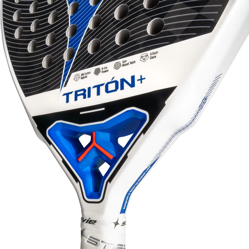 StarVie Triton Power + padel racket - textured playing-surface and tech detail