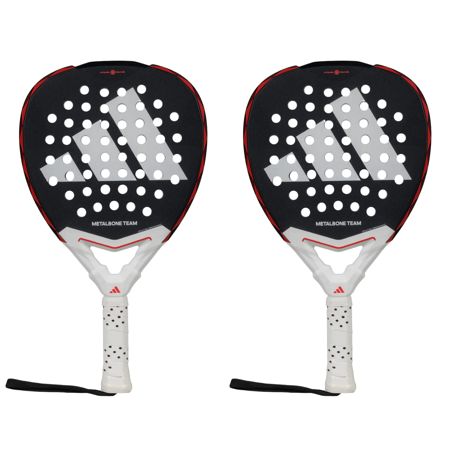 Twin pack of two 2025 Adidas Metalbone Team 3.4 padel rackets - front view