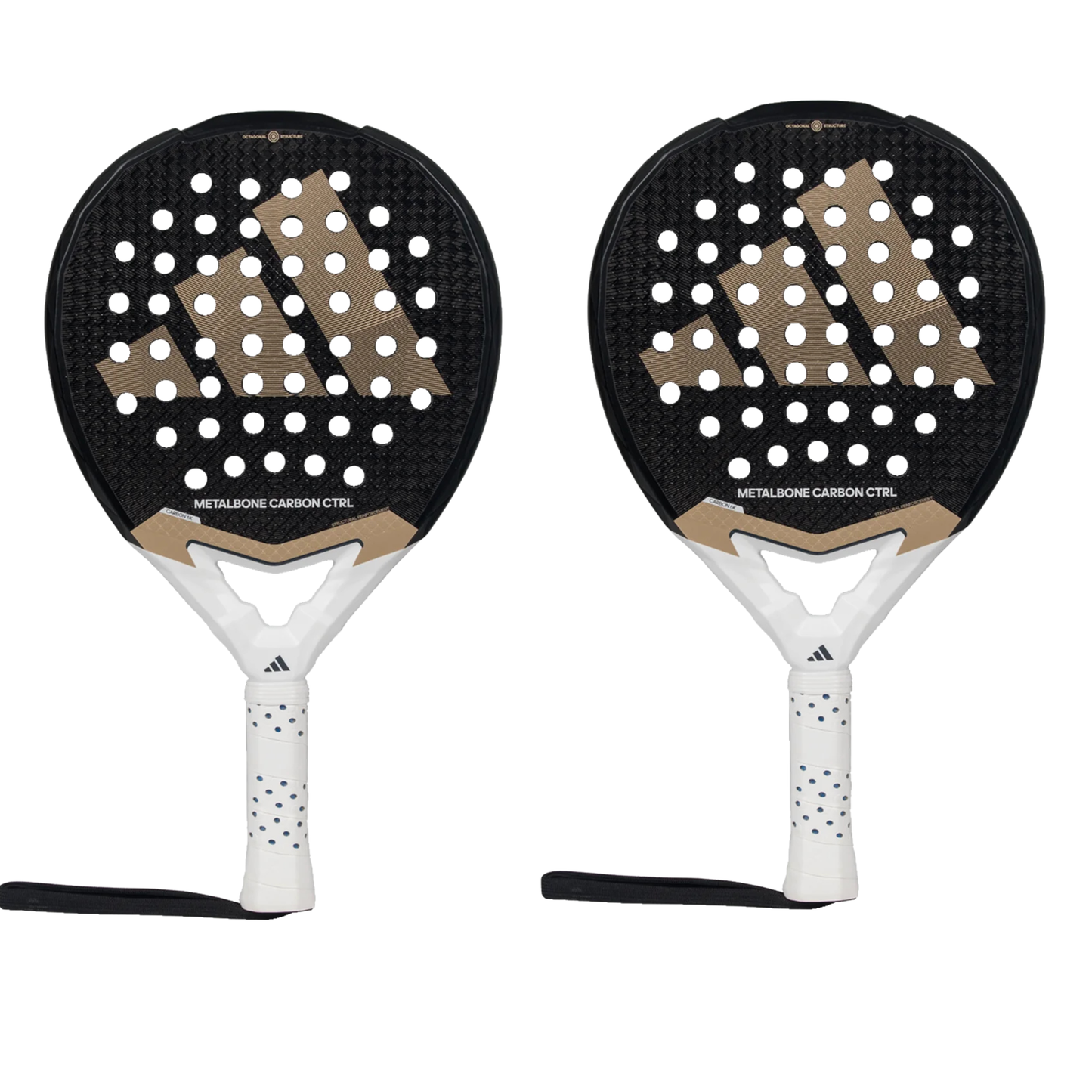 Twin pack of two 2025 Adidas Metalbone Carbon CTRL 3.4 padel rackets - front view