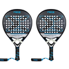 Twin pack of two 2025 Nox Quantum Cobalt 12K padel rackets - front view