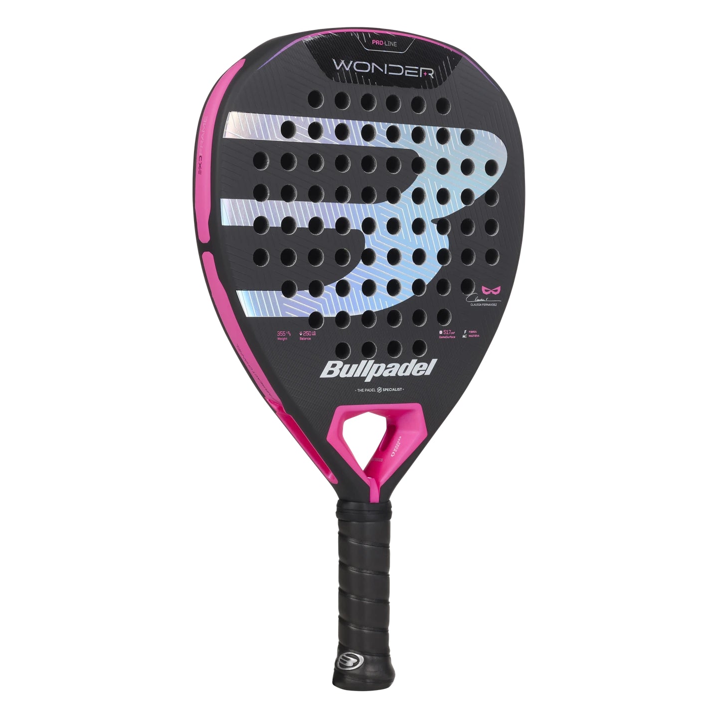 Bullpadel Wonder padel racket - angled view